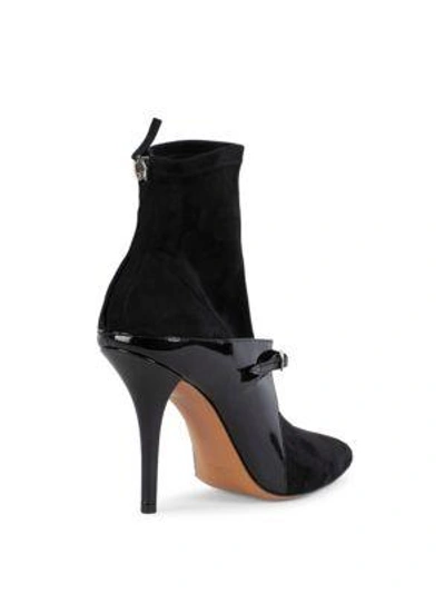 Shop Givenchy New Feminie Line Leather Stretch Booties In Black