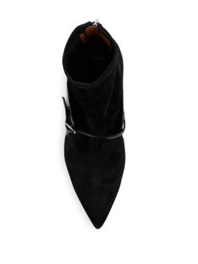 Shop Givenchy New Feminie Line Leather Stretch Booties In Black