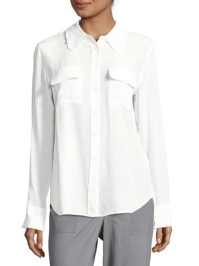 Equipment Solid Casual Button-down Silk Shirt In Bright White