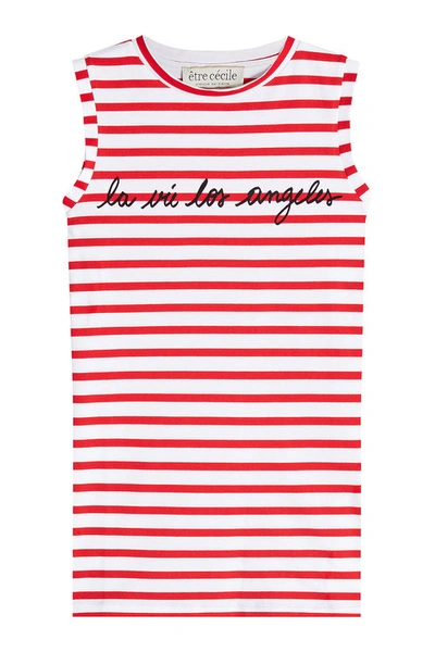 Etre Cecile Printed Cotton Tank In Stripes
