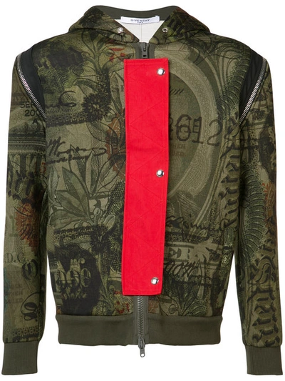 Givenchy Dollar Print Hoodie In Green