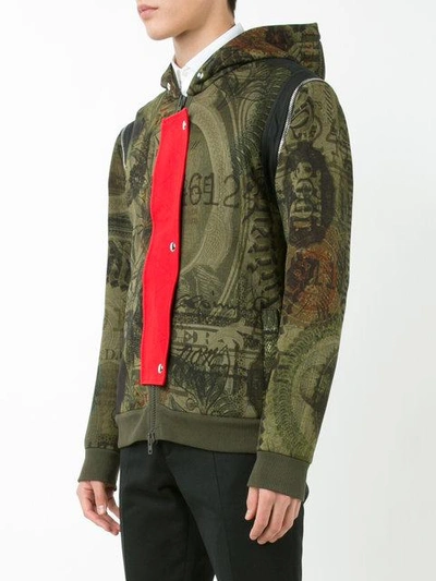 Shop Givenchy Dollar Print Hoodie In Green