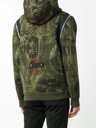 Shop Givenchy Dollar Print Hoodie In Green
