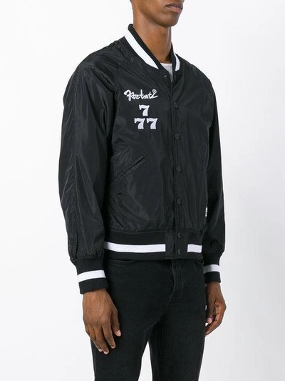 Shop Ktz Embroidered Satin Bomber Jacket