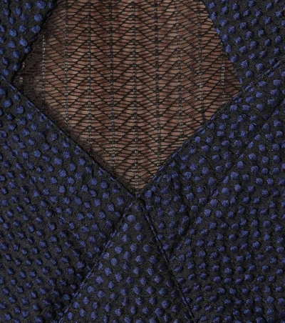 Shop Roland Mouret Deaton Cotton-blend Top In Blue