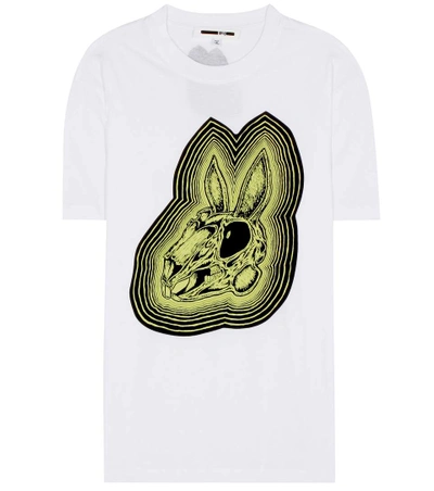 Mcq By Alexander Mcqueen White 'bunny Be Here Now' T-shirt In Optic White Lime