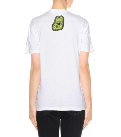 Shop Mcq By Alexander Mcqueen Bunny Be Here Now Cotton T-shirt In Optic White Lime