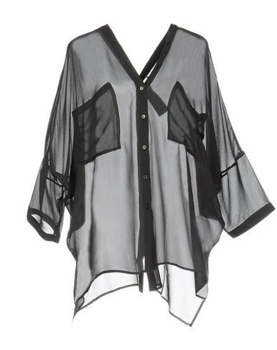 Isabel Benenato Silk Shirts & Blouses In Steel Grey