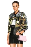 COACH COACH 1941 CAMO ROSE VARSITY JACKET IN FLORAL, GREEN, NEUTRALS. ,86973