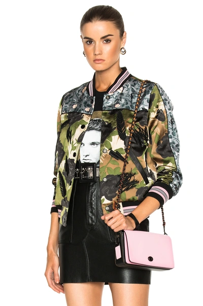 Coach 1941 Camo Rose Varsity Jacket In Floral, Green, Neutrals.  In Multicolor