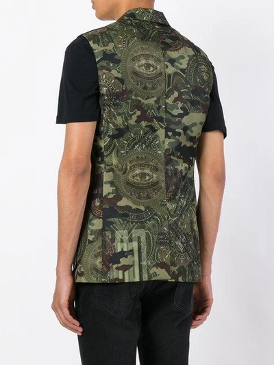 Shop Givenchy Camouflage Printed Gilet In Green