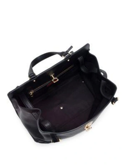 Shop Valentino Medium Piper Leather Top Handle Bag In Black