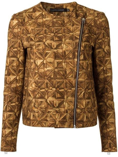 Shop Andrea Marques All-over Print Jacket - Brown