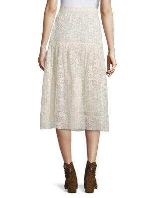 See By Chloé Pleated Burnout Chiffon Midi Skirt, White In Natural White ...