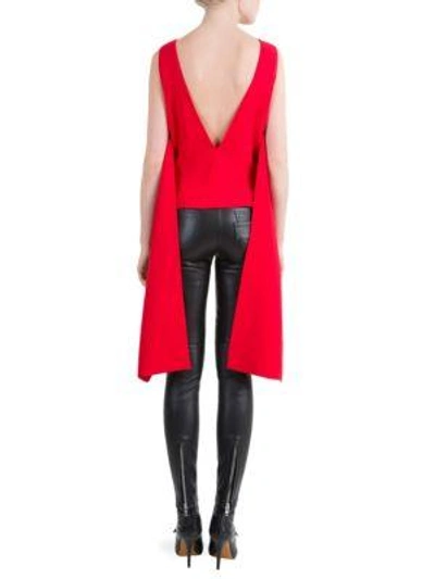 Shop Givenchy V-back Sash Blouse In Red