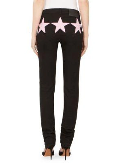 Shop Givenchy Star-back Skinny Jeans In Black