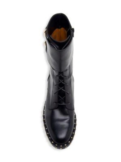 Shop Valentino Soul Rockstud Leather Combat Boots In Black