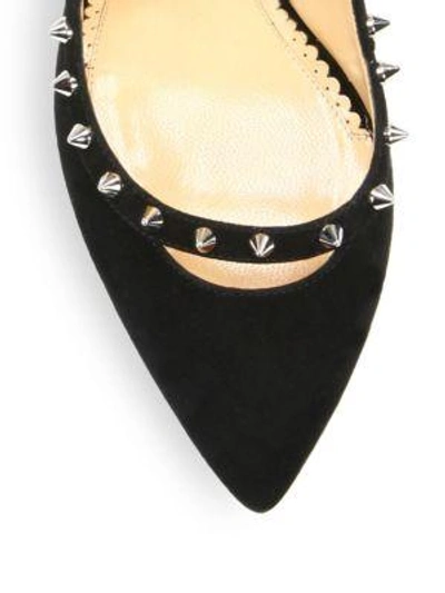 Shop Charlotte Olympia Pimlico Studded Suede Ankle Strap Pumps In Black