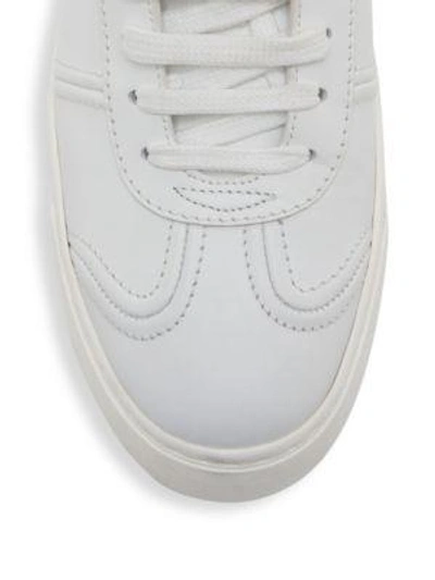 Shop Valentino Fly Crew Leather Sneakers In White