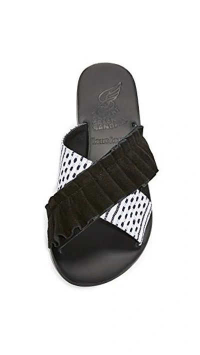 Shop Ancient Greek Sandals X Lem Lem Thais Frils Slides In Black/stripe