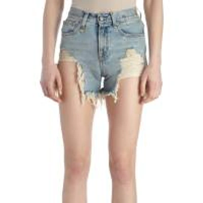R13 Shredded Slouch Shorts In  Rutland Painted