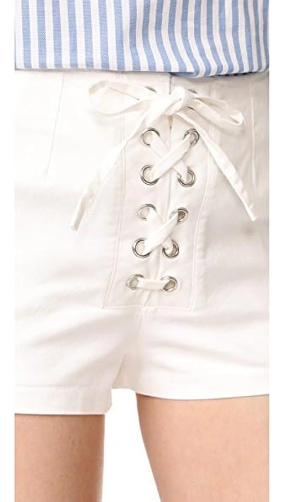 Shop Capulet Ravenna Lace Front Shorts In White