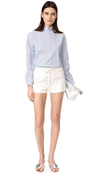 Shop Capulet Ravenna Lace Front Shorts In White