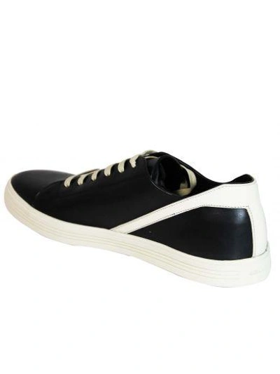 Shop Rick Owens Black & White Low Trainers