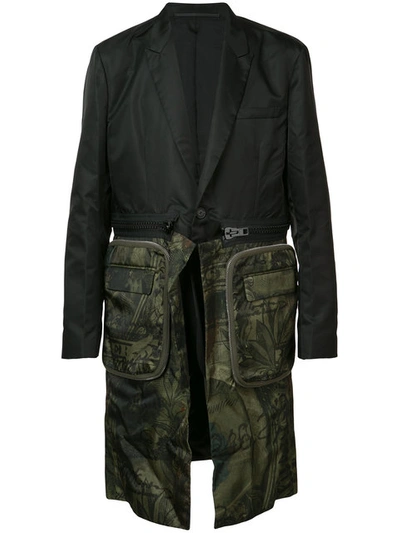 Givenchy Zip Detail Mid-length Coat In Black