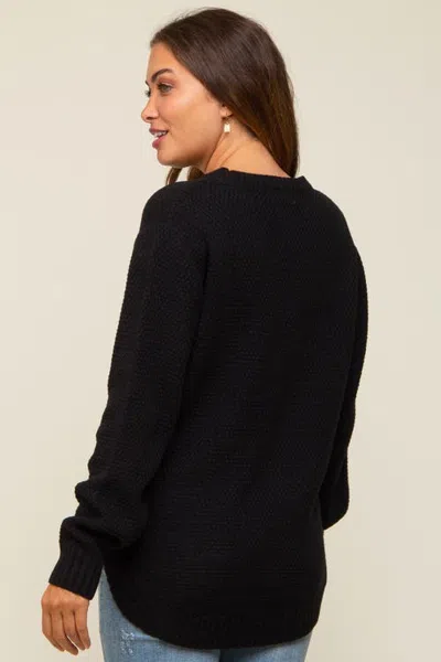 Pinkblush Knit Pullover Sweater In Black