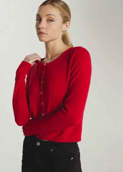 7diamonds Mira Button Front Cardigan In Ruby Red