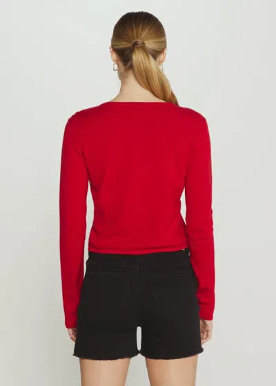 7diamonds Mira Button Front Cardigan In Ruby Red