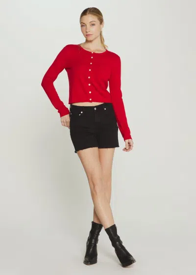 7diamonds Mira Button Front Cardigan In Ruby Red