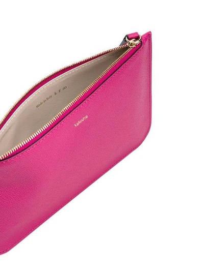 Shop Valextra Grained Pouch Bag - Pink
