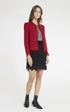 Iro Shavani Fringed Knitted Jacket In Garnet