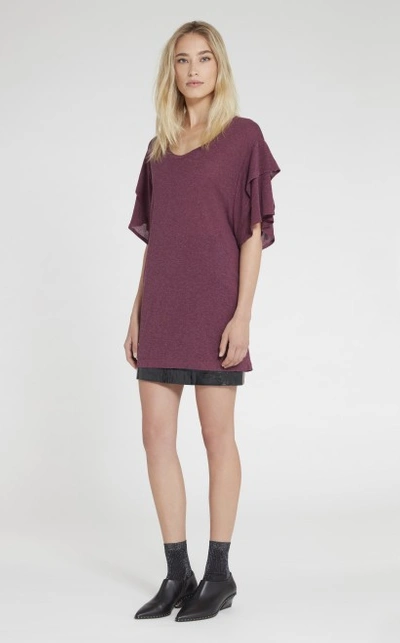 Iro Fibie Top In Burgundy