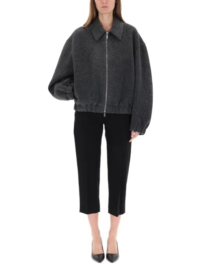 Helmut Lang Wool-blend Bomber Jacket In Gray