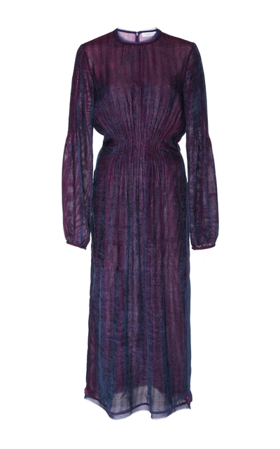 Gabriela Hearst Ruby Velvet Corduroy Dress In Blue/purple