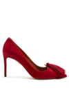 Aquazzura Love Tassel Suede Pumps In Red