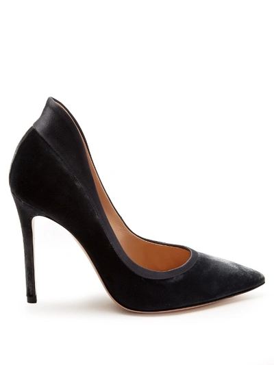 Gianvito Rossi Tuxedo Satin-trimmed Velvet Pumps In Additional Details Will Be Added When The Item Arrives In Stock