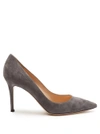 Gianvito Rossi Gianvito 85 Point-toe Suede Pumps In Carbon