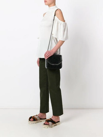 Shop Stella Mccartney Crocodile-embossed Falabella Box Shoulder Bag