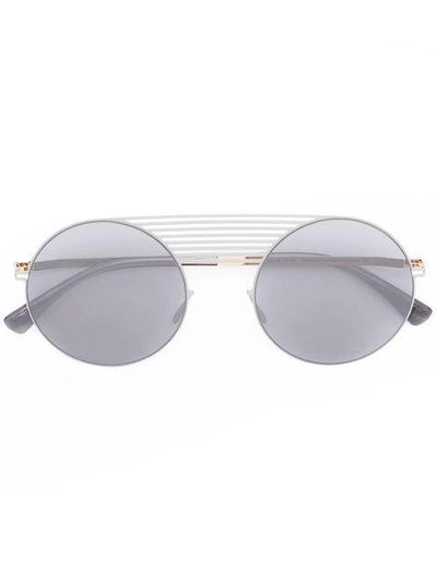Shop Mykita Round Frame Sunglasses In Grey