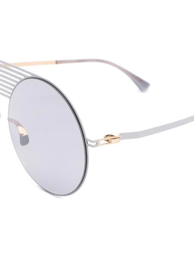 Shop Mykita Round Frame Sunglasses In Grey