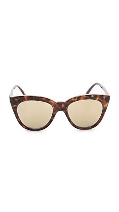Le Specs Halfmoon Magic 51mm Cat Eye Sunglasses - Tortoise/ Gold Mirror In  Milky Tort/gold Revo Mirror | ModeSens