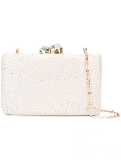 Kayu Woven Clutch Bag In White