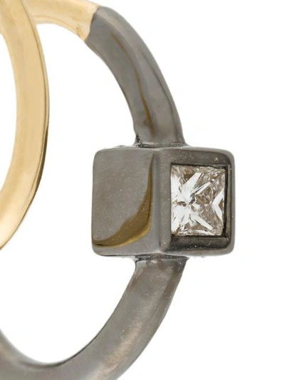 Shop Maria Black Ava Noir Twirl Diamond Earring In Metallic