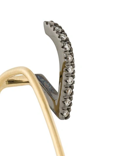 Shop Maria Black Elodie Noir Twirl Diamond Earring In Metallic