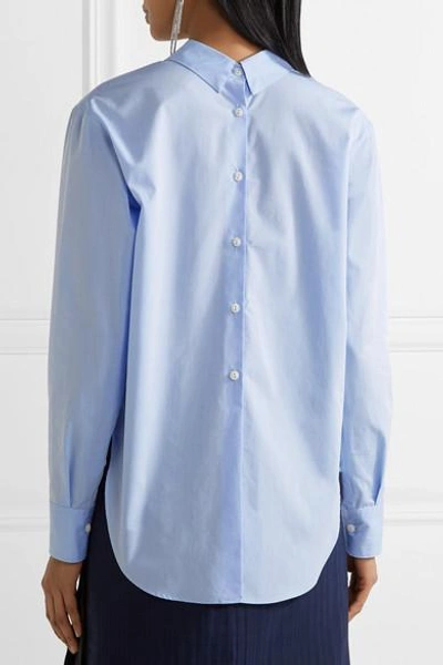 Shop Rag & Bone Calder Asymmetric Cotton-poplin Shirt In Sky Blue
