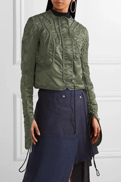 Shop Jw Anderson Cropped Textured Satin-twill Jacket